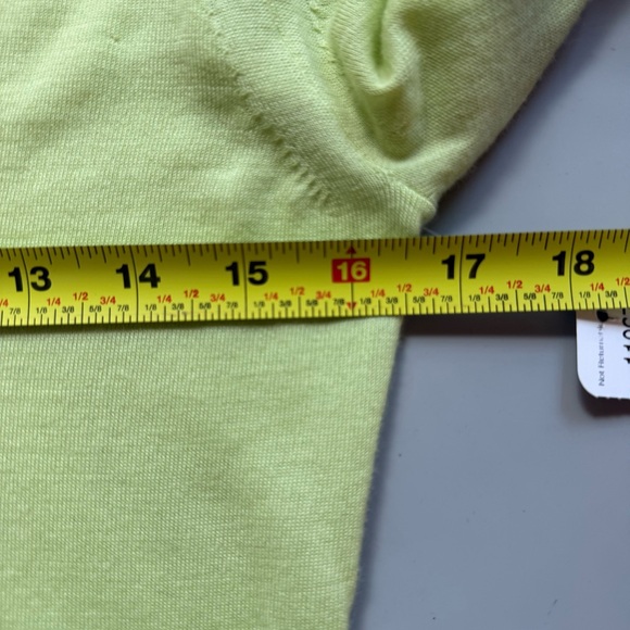 Carlisle Collection Semi-Sheer Cashmere V-Neck Sweater Women’s Small Lime Green - Picture 8 of 9